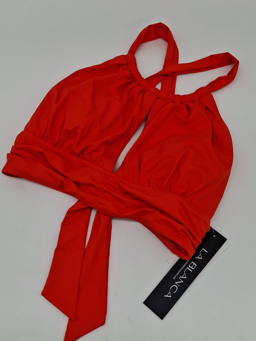 La Blanca Island Goddess High Neck Midline Bikini Top Paprika 4